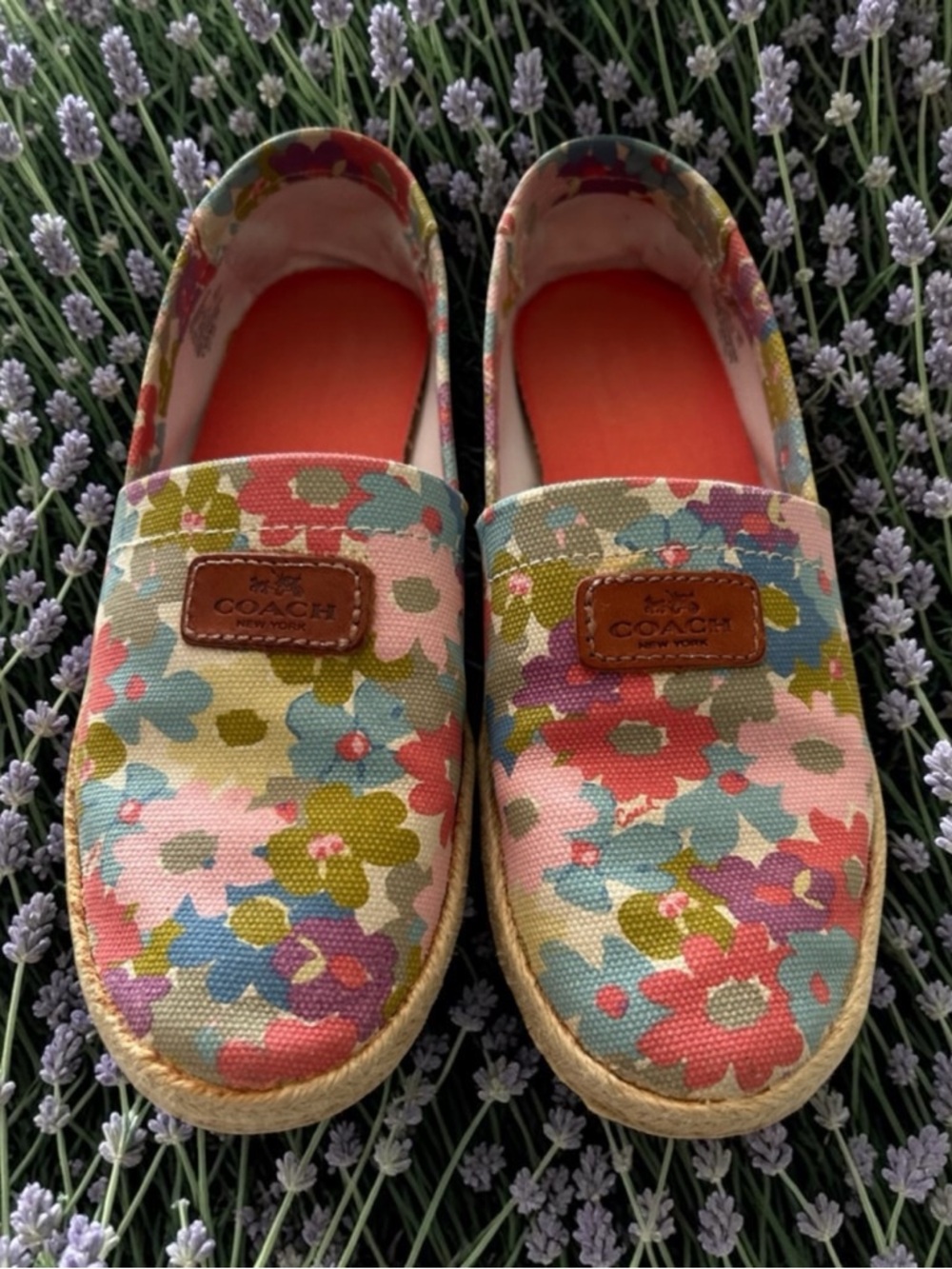 Coach Kids Floral Slip-On Sneakers in Pink, Blue & Green